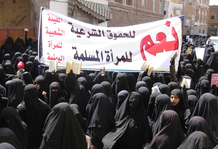 Image: Women protest in Yemen