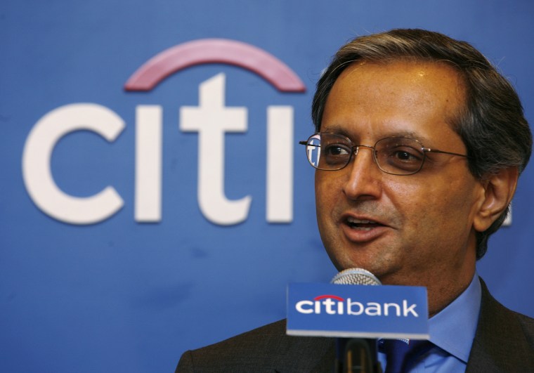 Image: Citigroup Chief Executive Vikram Pandit speaks during the opening of a new branch in Hong Kong
