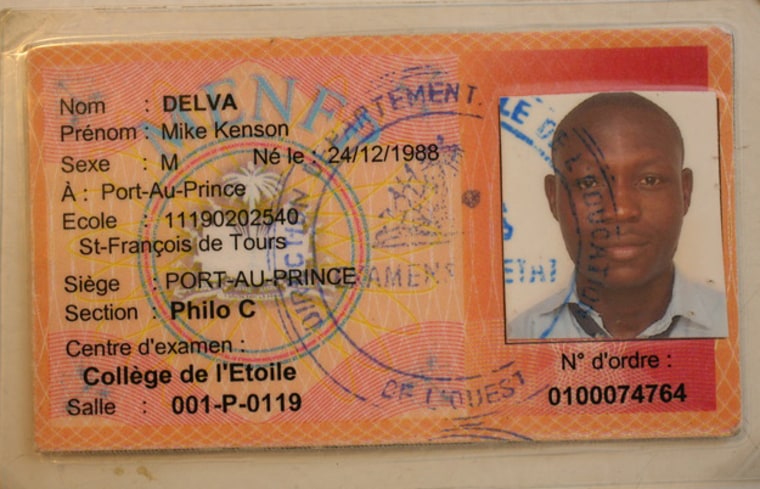 Image: Haitian identification for a detainee, Mike Kenson Delva