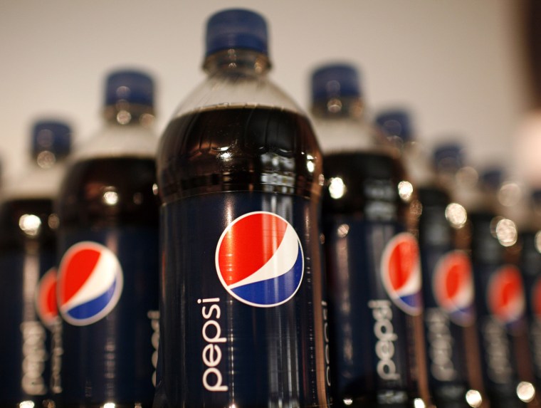 Image: Bottles of Pepsi cola on display at PepsiCo's 2010 Investor Meeting event in New York