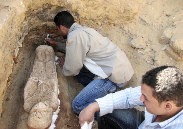 Image: A handout photo released by Egypt's Supreme Council of Antiquities shows a sarcophagus recently discovered in Bahariya Oasis