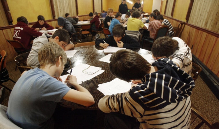 Image: Students from England study at the Mountain Inn in Killington, Vt.,