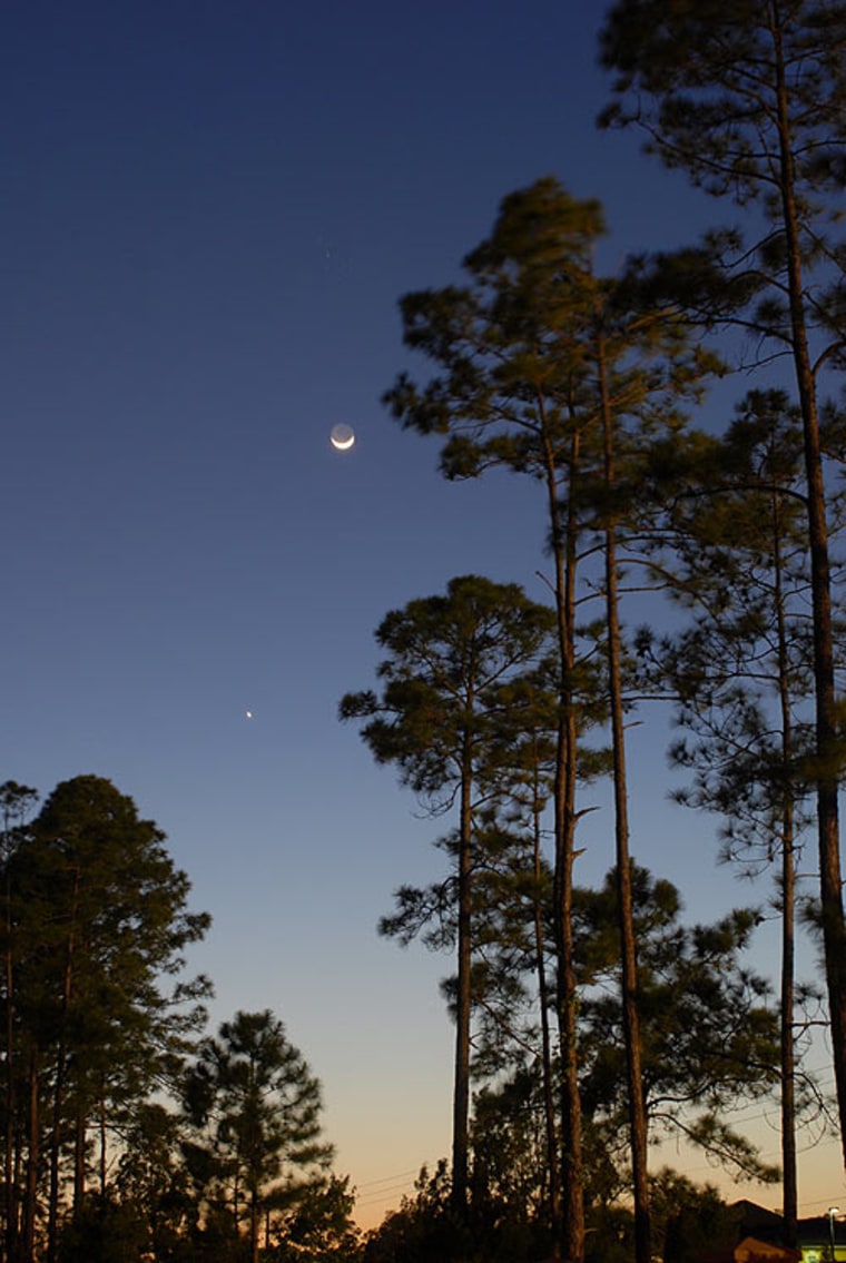 Image: Venus and moon over Daytona, Fla.