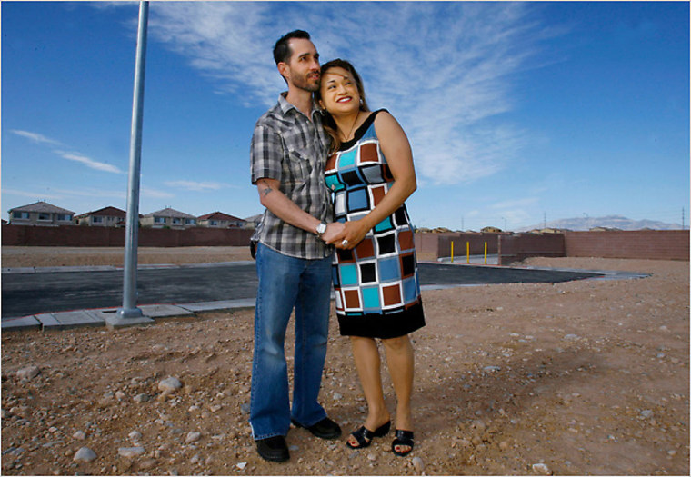 Josh Snider and Cindy Rojas visited the lot for their home at Coronado Ranch in Las Vegas, developed by America West.