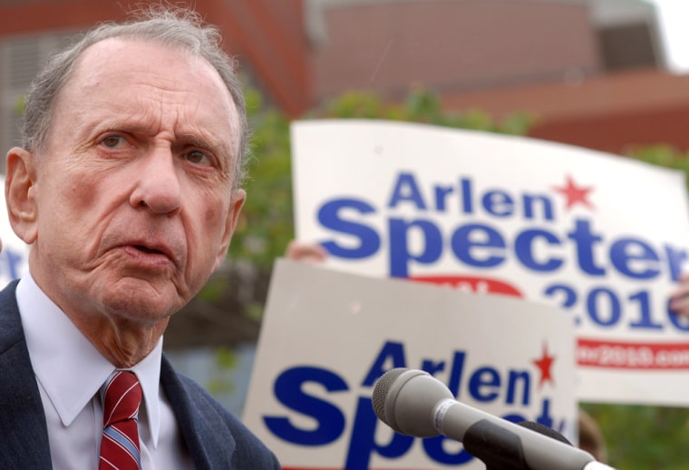 Image: Arlen Specter Campaigns At Citizens Bank Park Before Phillies Game