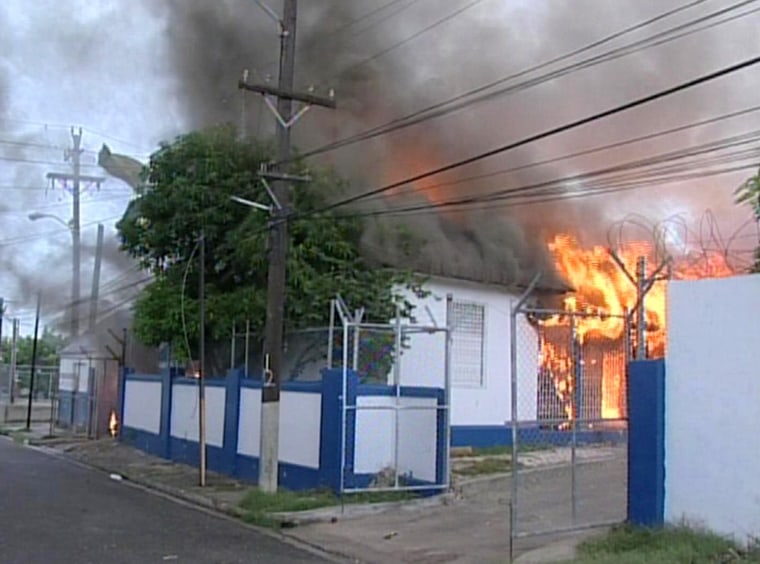 Image: Police station burning in West Kingston