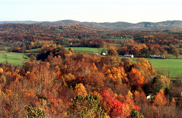 Image: Fall foliage from a scenic overlook on Interstate 64