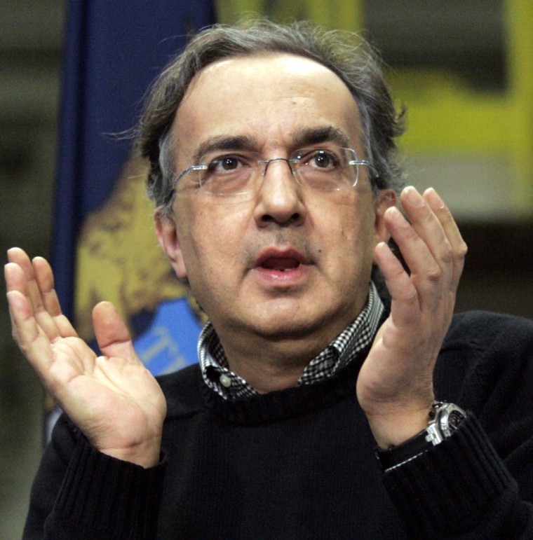 Image: Chrysler Group LLC CEO Sergio Marchionne applauds during a celebration to launch the all-new 2011 Jeep Grand Cherokee at the Jefferson North Assembly Plant in Detroit