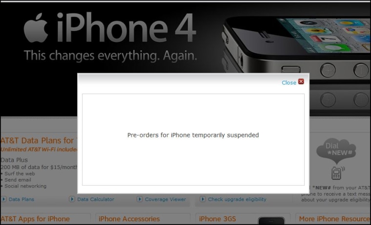Image: AT&T iPhone pre-order screenshot