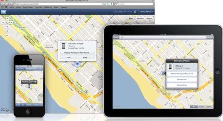 Image: Find My iPhone app shown on iPhone and iPad