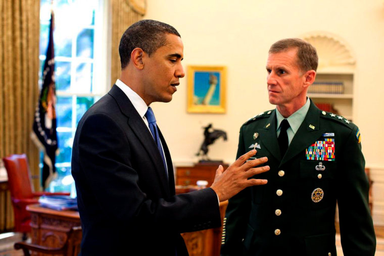 Image: File of US President Barack Obama meets with Lt. Gen. Stanley A. McChrystal