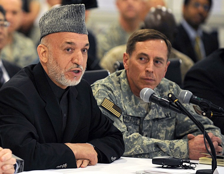 Image: Richard Holbrooke Hamid Karzai David Petraeus