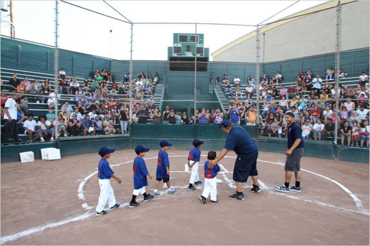 Despite Maywood's financial difficulties, the opening ceremonies for its Little League program were still held on Saturday.