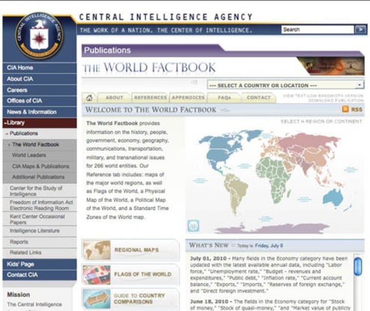 Image: CIA Website screenshot