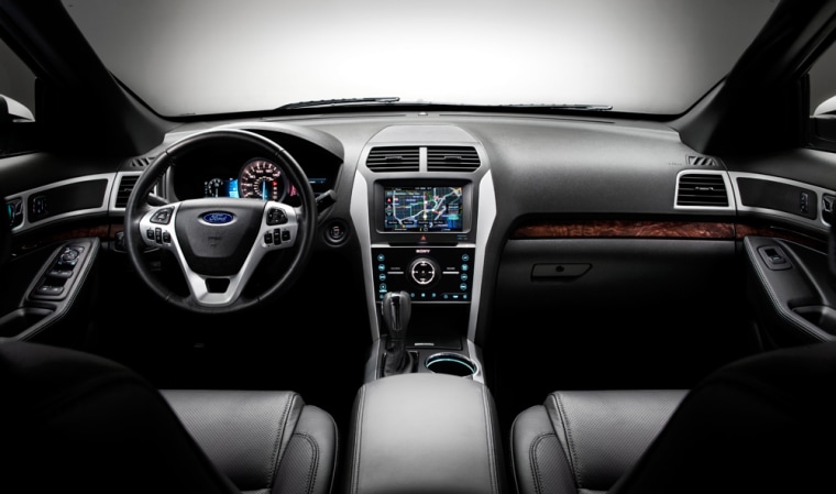 In this undated product image provided by Ford Motor Co. on Sunday, July 25, 2010, the interior of the 2011 Ford Explorer is shown.  Ford begins a marketing campaign Monday for the new Explorer, which will be in dealerships this winter. (AP Photo/Ford Motor Co.) NO SALES