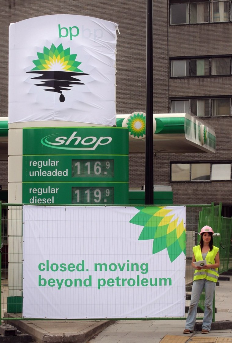 Image: Greenpeace Close BP Petrol Stations In Oil Spill Protests
