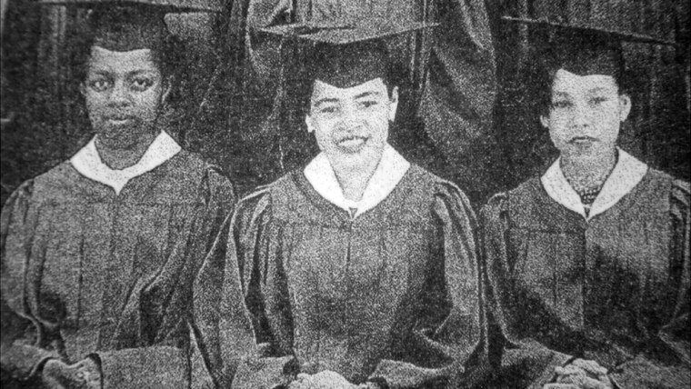 Mary Jean Price (center) was the salutatorian of her class at Lincoln High School in Springfield, Mo., in 1950.