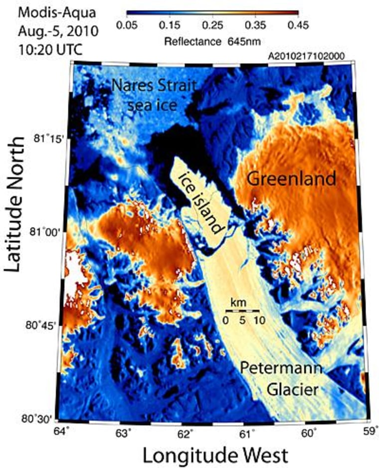 Image: Satellite image of calved ice island