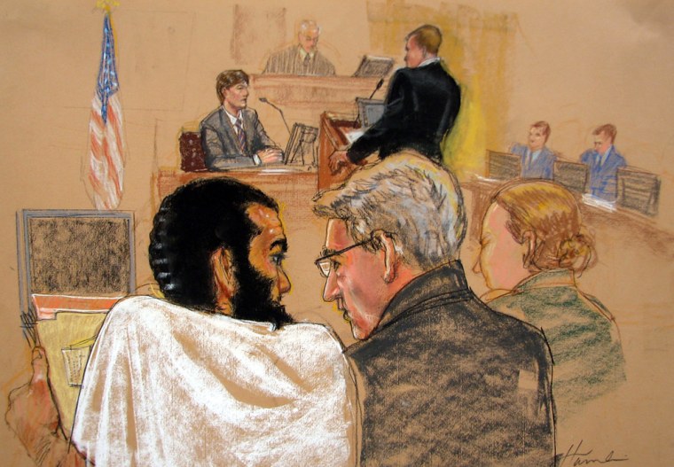 Image: Courtroom sketch of Omar Khadr