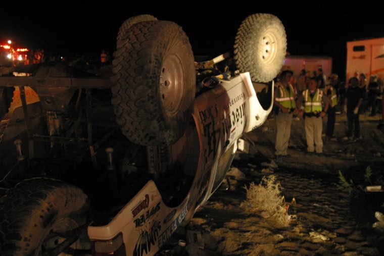 Image: An off-road race truck after a crash which killed 8 people