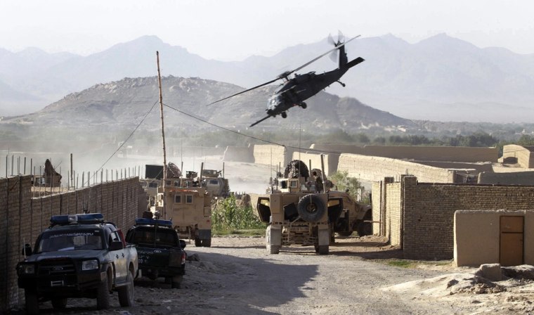 Image: A U.S. Army helicopter takes off carrying wounded soldiers, injured in a roadside bomb in Kandahar, Afghanistan, Monday (?AP)