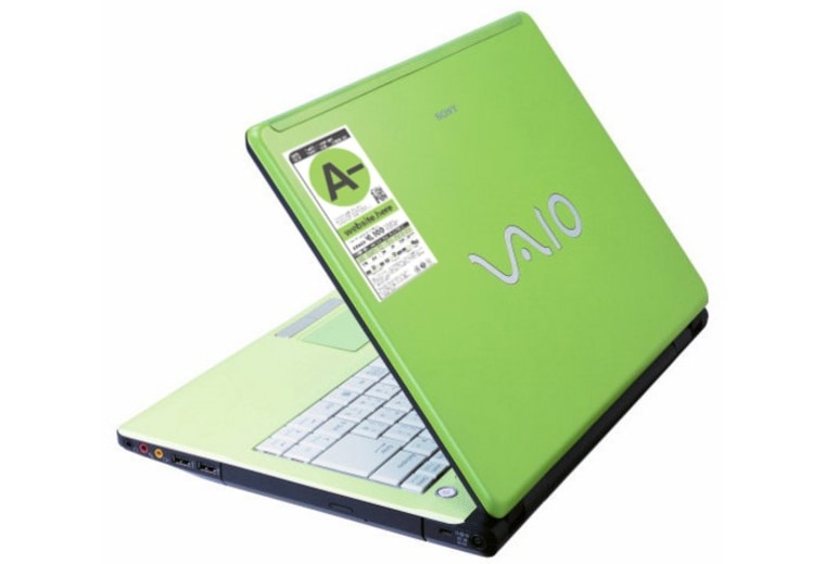 Image: Sony Vaio with 'green' ratings sticker