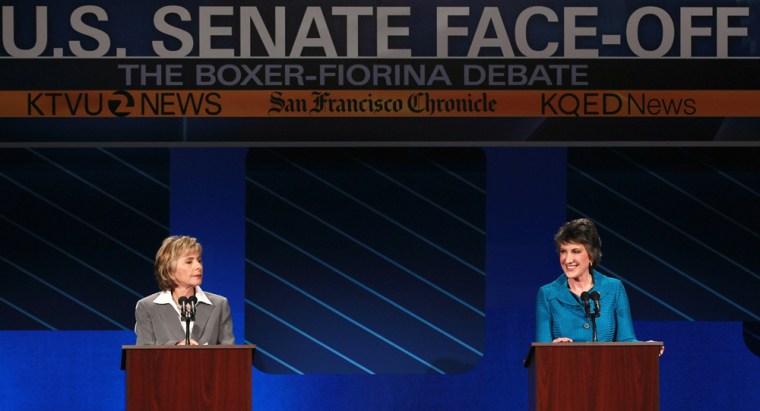 Image: California Senate Candidates Barbara Boxer And Meg Whitman Debate Issues