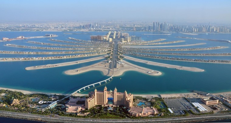 Image: An aerial view of Atlantis hotel is seen with The Palm Jumeirah in Dubai