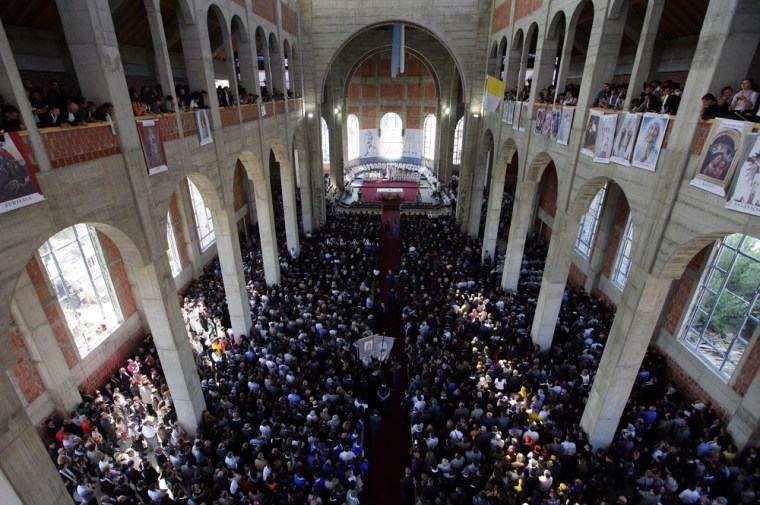 Image: Several thousand people have gathered to mark the opening of a Roman Catholic cathedral named after Mother Teresa in Kosovo's capital Pristina.
