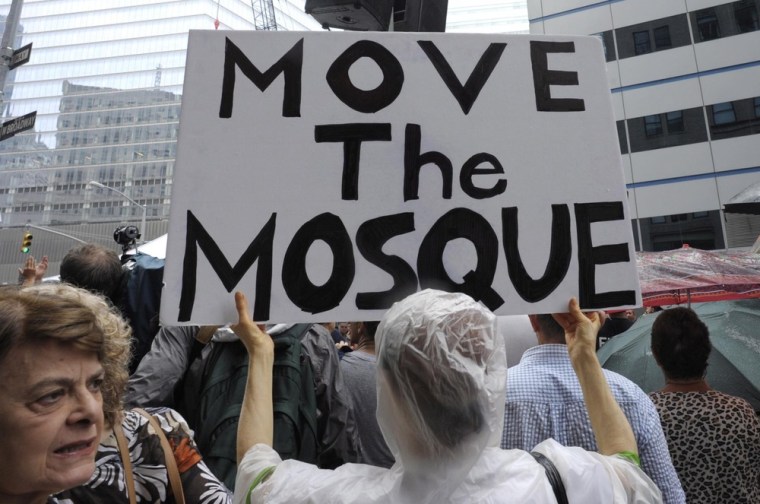 Image: Protest against proposed Muslim cultural center and Mosque.