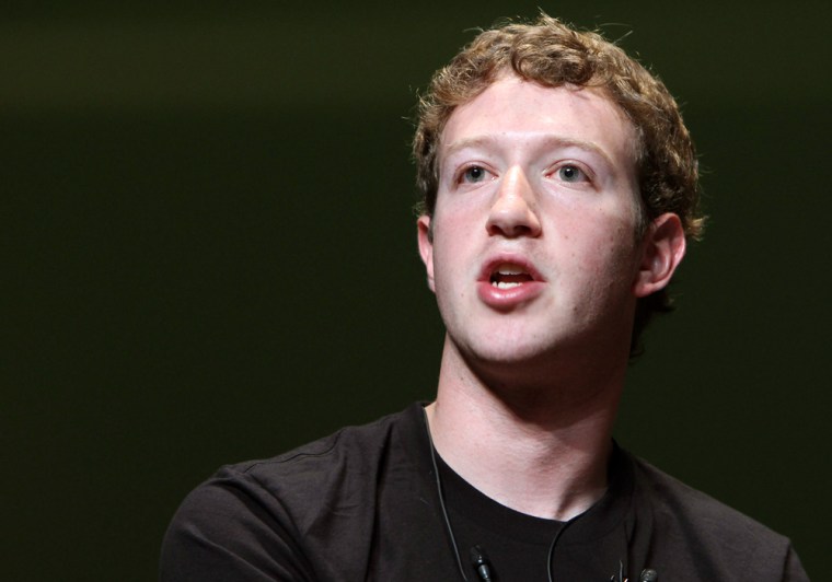 Image: File photo of Facebook CEO Mark Zuckerberg speaking during a session at the Cannes Lions 2010 International Advertising Festival