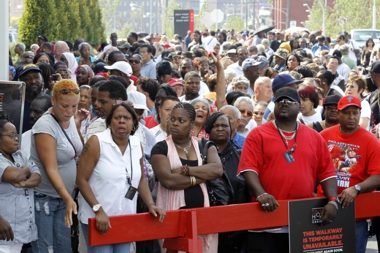 Image: Waiting in line for the opening of the SugarHouse Casino in Philadelphia
