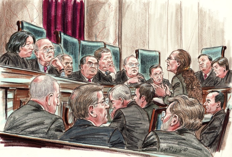 Image: Margie Phelps argues for the Westboro Baptist Church before the U.S. Supreme Court on Wednesday