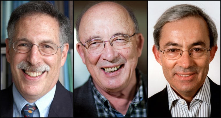 Peter A. Diamond, Dale T. Mortensen (both from the US) and British-Cypriot Christopher A. Pissarides, who won the 2010 Nobel Prize in Economics for theories about labor markets.  