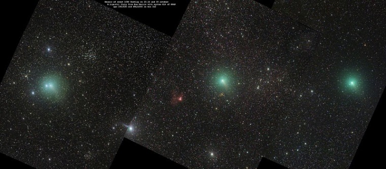 Image: Three-picture mosaic of Comet Hartley 2