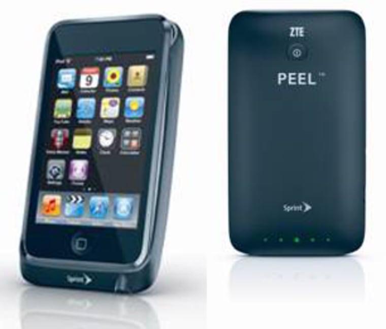 Image: iPod Touch encased in ZTE Peel cellular device