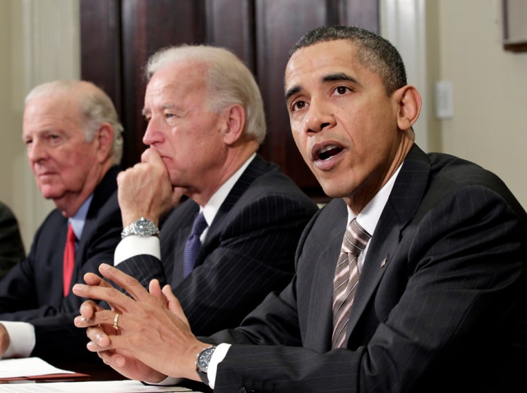 Image: Barack Obama, Joe Biden, James A. Baker