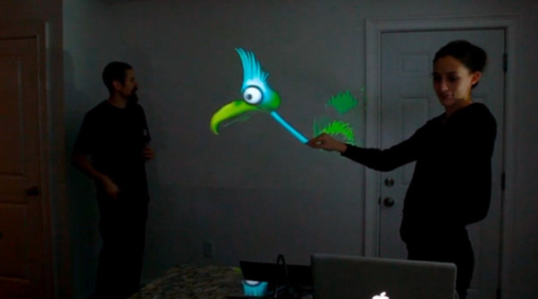 Theo Watson and Emily Gobeille created a puppet show using a Kinect.
