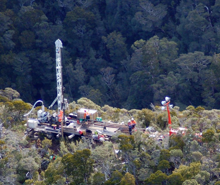 Image: Aerial view of the drilling rig at Pike River Coal Mine, Greymouth, New Zealand,