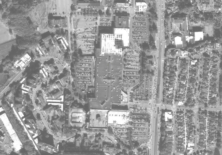 Image: Satellite photograph shows California's Stonestown Galleria shopping mall