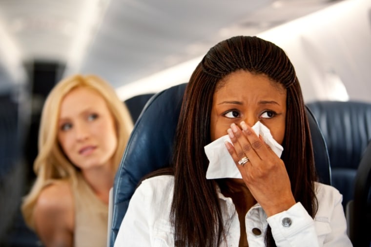 Image: Sick airplane traveler
