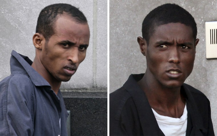 Image: Somali pirates Gabul Abdullahi Ali and Abdi Mohammed Gurewardher