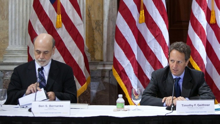 Image: Geithner, Bernanke Attend Inaugural Mtg Of Financial Stability Oversight Council
