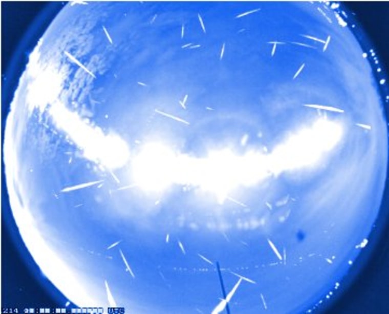 Image: False-color composite view of 2008 Geminid meteor shower