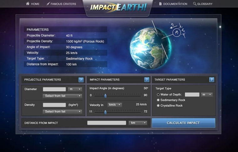 Image: \"Impact: Earth!\" website