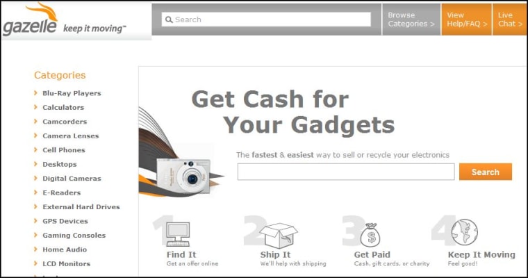 Image: Gazelle.com screenshot