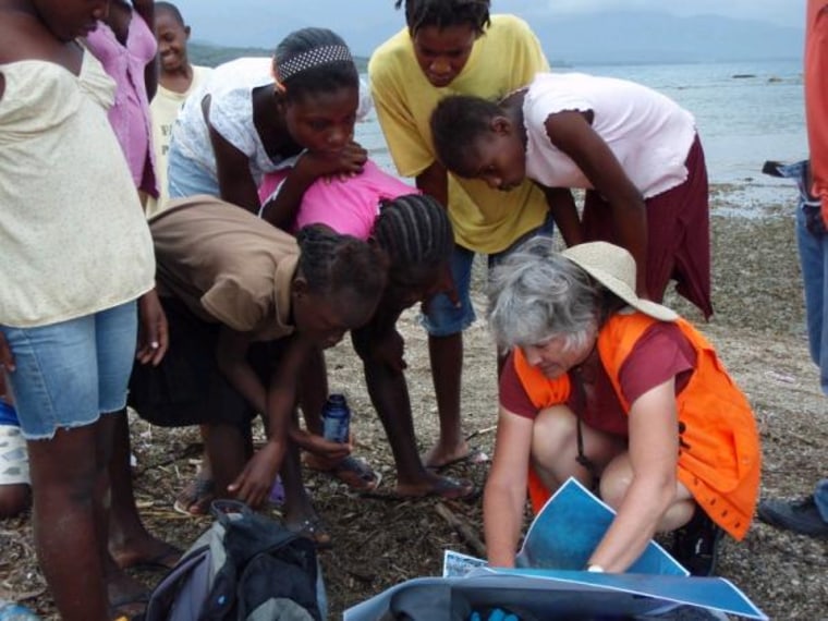Image: USGS geologist Carol Prentice in Haiti