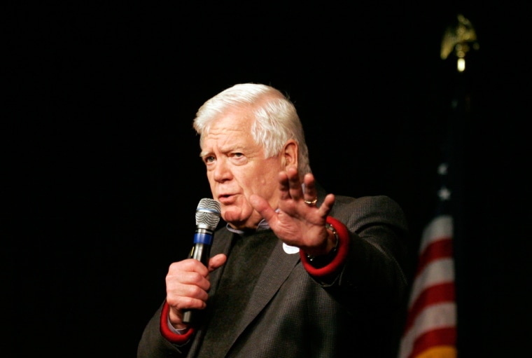 Image: U.S. Rep Jim McDermott (D-WA) addresses the crowd during an election night rally