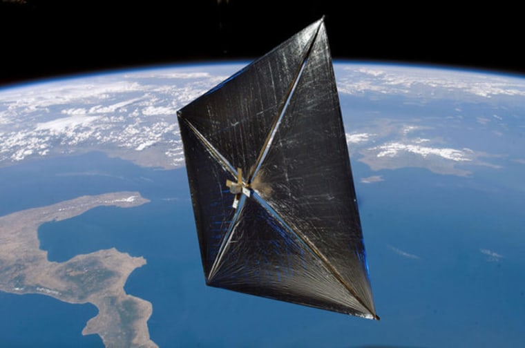 NASA's NanoSail-D soars in Earth orbit in this artist's illustration.