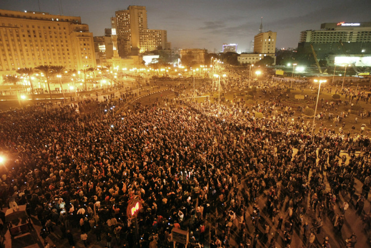 Image: Egyptian demonstrators protest in centra